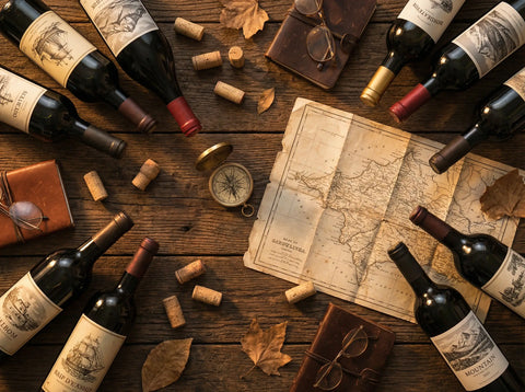 Selección de botellas de vino únicas y variedades autóctonas listas para ser descubiertas.