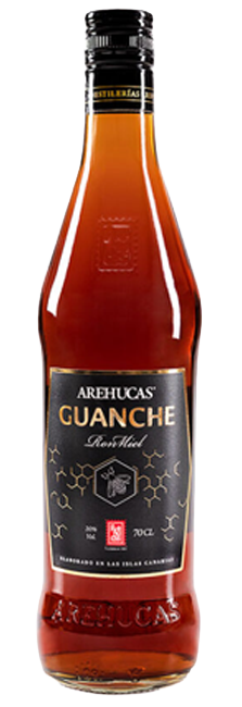 Ron Miel Arehucas Guanche de Canarias con miel natural y notas de roble