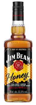 Jim Beam Honey bourbon con miel dorada y vainilla suave de Kentucky, Estados Unidos