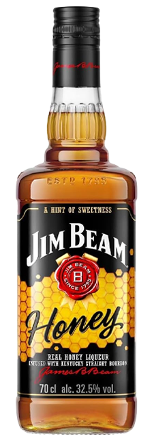 Jim Beam Honey bourbon con miel dorada y vainilla suave de Kentucky, Estados Unidos