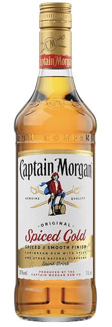 Ron Spiced Captain Morgan Original Spiced Gold con notas de vainilla y especias del Caribe