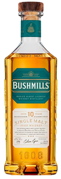 Irish Whiskey Bushmills 10 Year Old Single Malt de Irlanda del Norte con notas de miel, vainilla y fruta fresca