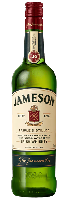 Whiskey Irlandés Jameson Original Triple Distilled de Midleton con notas de vainilla, miel y jerez