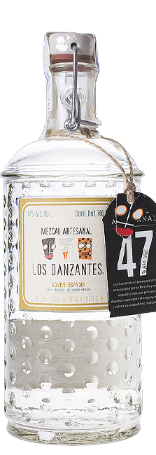 Mezcal Los Danzantes Joven Espadín artesanal oaxaqueño con agave cocido y hierbas verdes
