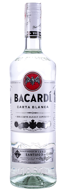Ron Blanco Bacardí Carta Blanca con notas de vainilla y almendra suave