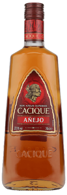 Ron Añejo Cacique de Venezuela con notas de vainilla, caramelo y frutas maduras
