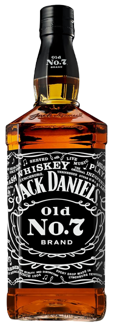 Tennessee Whisky Jack Daniel's Old No. 7 con notas de vainilla y caramelo, destilado en Tennessee