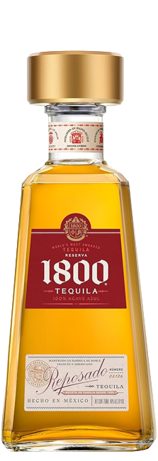 Tequila 1800 Reposado 100% agave azul Weber con notas de caramelo, vainilla y roble de Jalisco