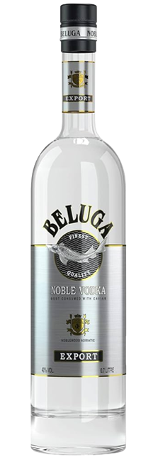 Vodka Beluga Noble Russian Super Premium con notas de grano, malta y miel silvestre