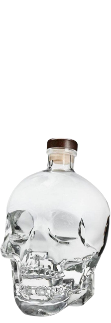 Vodka Ultra-Premium Crystal Head de Dan Aykroyd origen Canadá en botella de calavera de cristal
