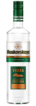 Vodka Moskovskaya Osobaya de trigo y centeno con notas de pimienta blanca y menta