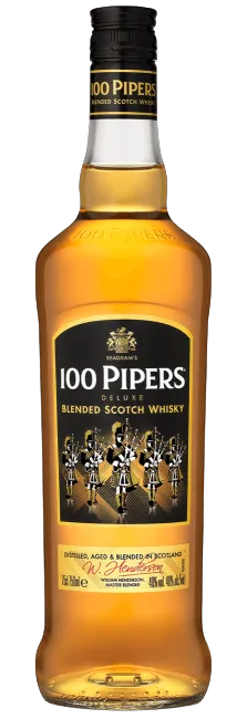 Whisky Blend 100 Pipers escocés suave y equilibrado con notas de vainilla, miel y fruta madura