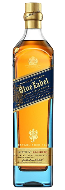 Whisky Johnnie Walker Blue Label Blended Scotch Premium de Escocia con notas de vainilla y caramelo