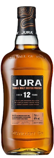 Whisky Single Malt Jura 12 Year Old con notas de miel y chocolate de la Isla de Jura