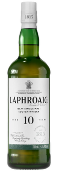 Whisky Single Malt Laphroaig 10 Year Old de Islay con notas de turba, algas y brisa marina