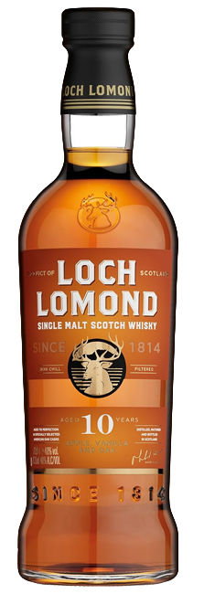 Whisky Single Malt Loch Lomond 10 Year Old de las Highlands de Escocia con notas de frutas y vainilla
