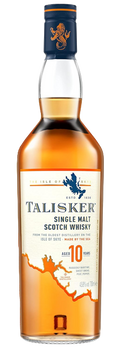Whisky Single Malt Talisker 10 Year Old de la isla de Skye, Escocia, con notas de humo y sal marina