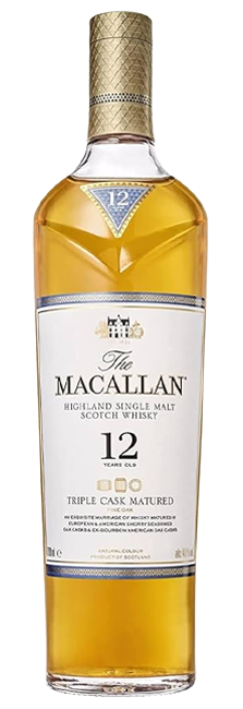Whisky Single Malt The Macallan 12 Year Old Triple Cask de Speyside con roble español sazonado con sherry y vainilla