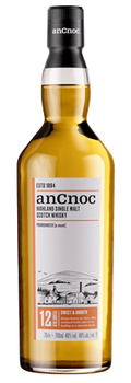 Whisky Single Malt anCnoc 12 Year Old de las Highlands escocesas con notas de miel, manzana y pera