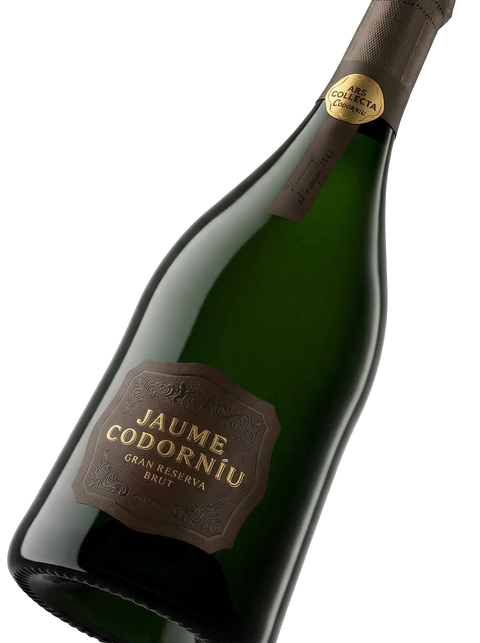 Primer plano de la etiqueta del cava Codorníu Ars Collecta Brut Reserva, D.O. Cava.