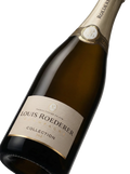 Primer plano de la etiqueta del Champagne Louis Roederer Collection Brut, AOC Champagne.