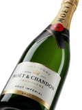 Primer plano de la etiqueta del Champagne Moët & Chandon Impérial Brut, AOC Champagne.
