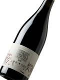 Primer plano de la etiqueta del vino tinto Brunus, D.O. Montsant.
