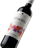 Primer plano de la etiqueta del vino tinto Coto de Hayas Joven, D.O. Campo de Borja.