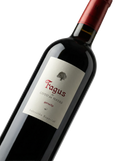 Primer plano de la etiqueta del vino tinto Fagus, de Bodegas Aragonesas, D.O. Campo de Borja.