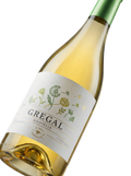 Primer plano de la etiqueta del vino blanco Gregal d'Espiells, de Juvé & Camps, D.O. Penedès.