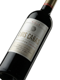 Primer plano de la etiqueta del vino tinto Luis Cañas Reserva, D.O.Ca. Rioja.