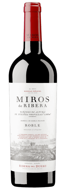 Vino Tinto Miros de Ribera Roble D.O. Ribera del Duero 100% Tinta del País (Tempranillo)