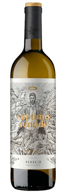 Vino Blanco Séptimo Sentido Verdejo Joven D.O. La Mancha con notas de melocotón y cítricos