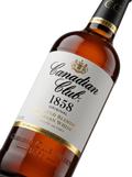 Detalle etiqueta Blended Canadian Whisky Canadian Club 1858 Original Established Ontario Canadá