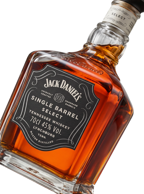 Detalle etiqueta Jack Daniel's Single Barrel Select Tennessee Whiskey Master Distilled Lynchburg Tennessee