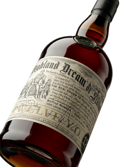 Detalle etiqueta Blended Scotch Whisky Highland Dream of Scotland 12 Years Limited Edition