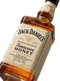 Detalle etiqueta Jack Daniel's Tennessee Honey Honey Liqueur Original Recipe Tennessee Whiskey USA